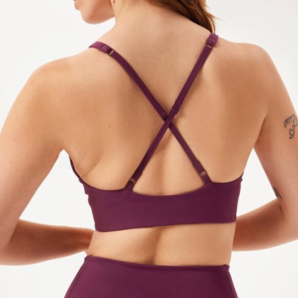Girlfriend Collective Plum Topanga Halter Bra - Picture 1 of 8